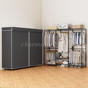 Covered Clothes Rack with 4 Hanging Rods and 8 Storage Tiers, 70 in Wide – product detail 3