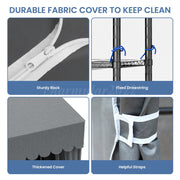 Freestanding Metal Clothes Rack with Adjustable Storage and Fabric Cover, 70 in Wide – product detail 6