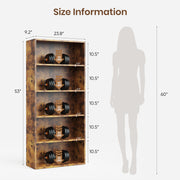 5-Tier Adjustable Bookshelf, 23.8 in Wide Freestanding Storage Bookcase – product detail 6
