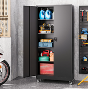 Rolling Metal Garage Storage Cabinet with Lock and Adjustable Shelves, 75 in – product detail 3