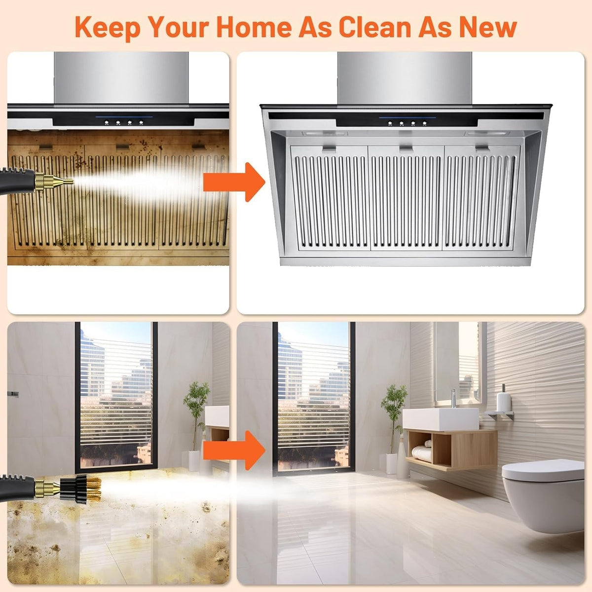 Portable High-Pressure Steam Cleaner, 1 L Tank, 110V Corded – product detail 4