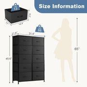 10-Drawer Tall Fabric Dresser with Wood Top and Steel Frame – product detail 5