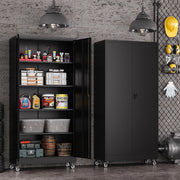 Rolling Metal Garage Storage Cabinet with Lock and Adjustable Shelves, 75 in – product detail 6