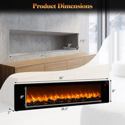 36 in Electric Flame-Effect Fireplace Insert with Remote and Adjustable Brightness – product detail 2