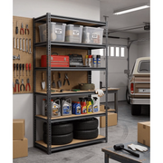 5-Tier Adjustable Garage Shelving Unit, 60 in High, 2000 lb Total Capacity – Black