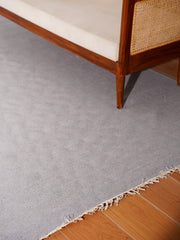 Handwoven Wool-Blend Kilim Area Rug, 5 x 8 ft Flatweave Rectangle – Silver