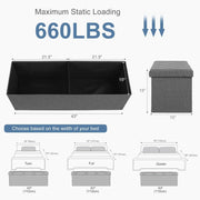 Folding Storage Ottoman Bench with Padded Seat and Removable Lid – 43 Inch