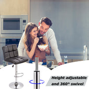 Adjustable Swivel Bar Stools Set of 2 with Faux-Leather Seats and Backrests – product detail 4
