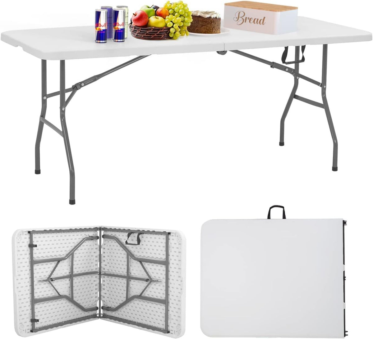 Portable Folding Picnic Table with Carry Handle, 4 ft, 6 ft or 8 ft – 6FT