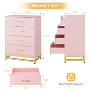 4-Drawer Engineered-Wood Dresser with Metal Legs, Bedroom Storage Chest – product detail 4