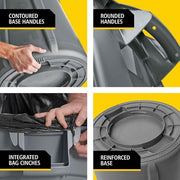 Heavy-Duty Round Plastic Trash Can, 44 Gallon, Gray, Lid Not Included – product detail 2