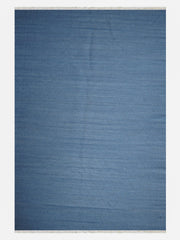 Handwoven Wool-Blend Kilim Area Rug, 5 x 8 ft Flatweave Rectangle – Blue