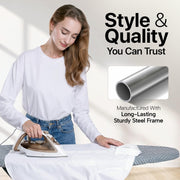 Folding Ironing Board 43 x 13 in with Adjustable Height and Iron Rest – product detail 3