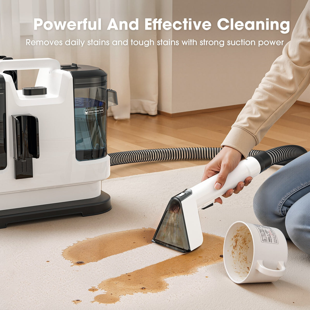 Portable Carpet and Upholstery Spot Cleaner 450W, 13.5 kPa Dual Tank – product detail 3
