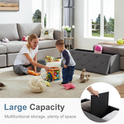Folding Storage Ottoman Bench with Padded Seat and Removable Lid – product detail 4