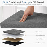 Folding Storage Ottoman Bench with Padded Seat and Removable Lid – product detail 6