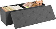Folding Storage Ottoman Bench with Padded Seat and Removable Lid – product detail 3