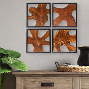 Handmade Teak Wood Wall Sculpture, 17 x 17 in Live Edge Decor – product detail 3