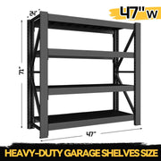 4-Tier Metal Garage Storage Shelving, Adjustable Heavy-Duty Rack – product detail 5