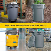 Heavy-Duty Round Plastic Trash Can, 44 Gallon, Gray, Lid Not Included – product detail 4