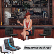 Adjustable Swivel Bar Stools Set of 2 with Faux-Leather Seats and Backrests – product detail 5